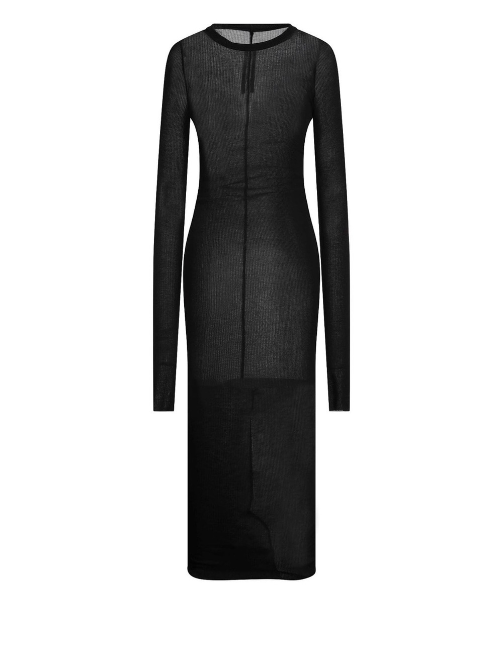 RICK OWENS RIB KNIT BLACK BODYCON DRESS